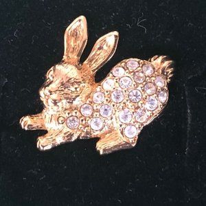 Vintage 1992 Avon Rhinestone Bunny Pin